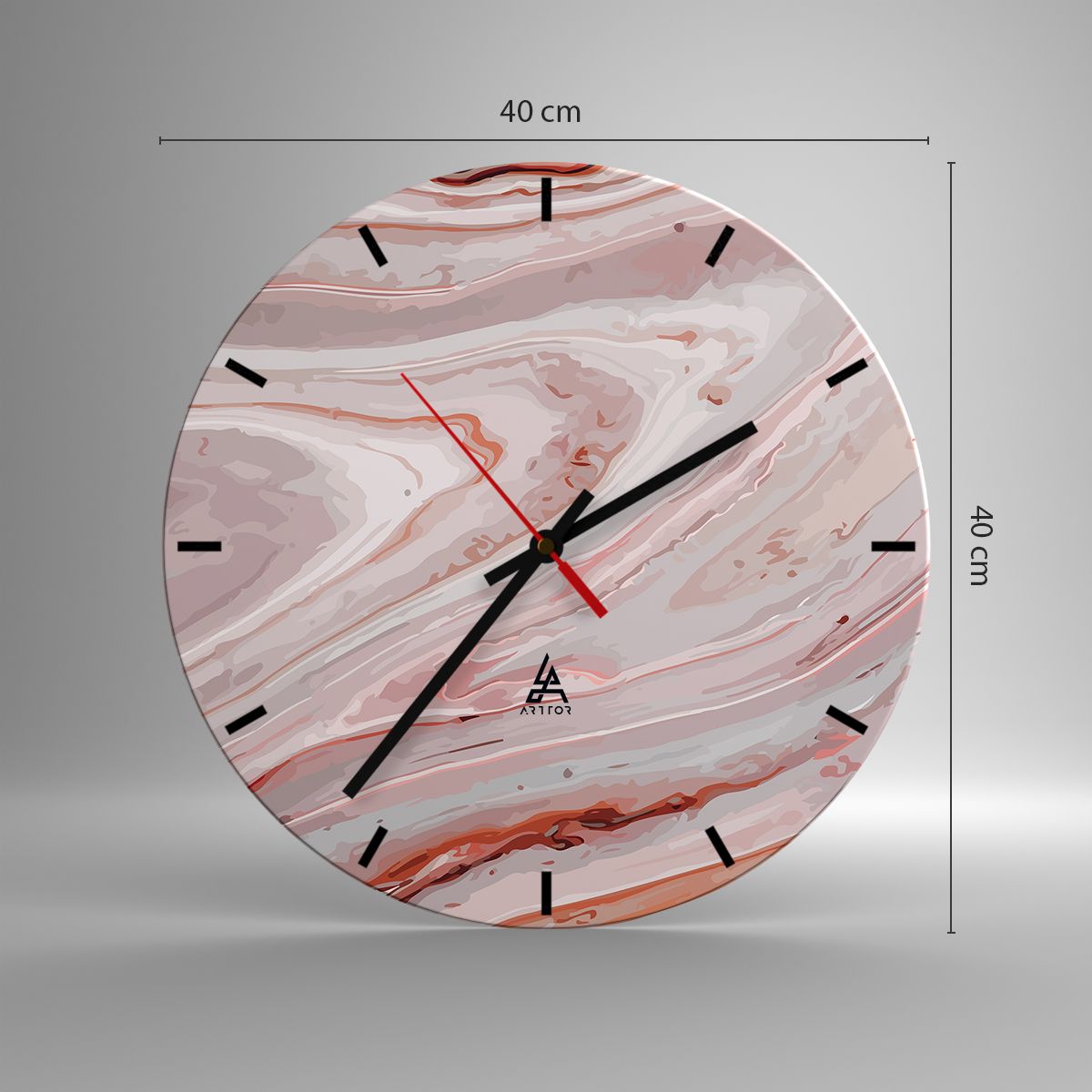 Orologio da parete Arttor - Rosa liquido - Quadrante con trattini