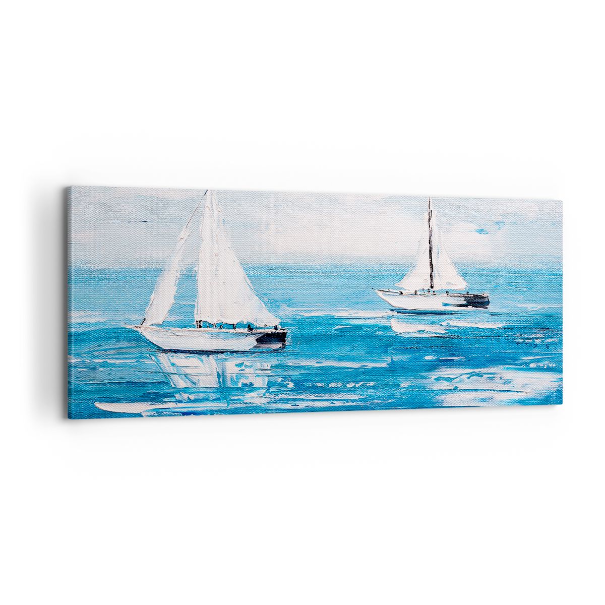 Tableau Déco Toile 120x80 Cm - Thème Nautique Voiliers Bord De Mer - Neuf