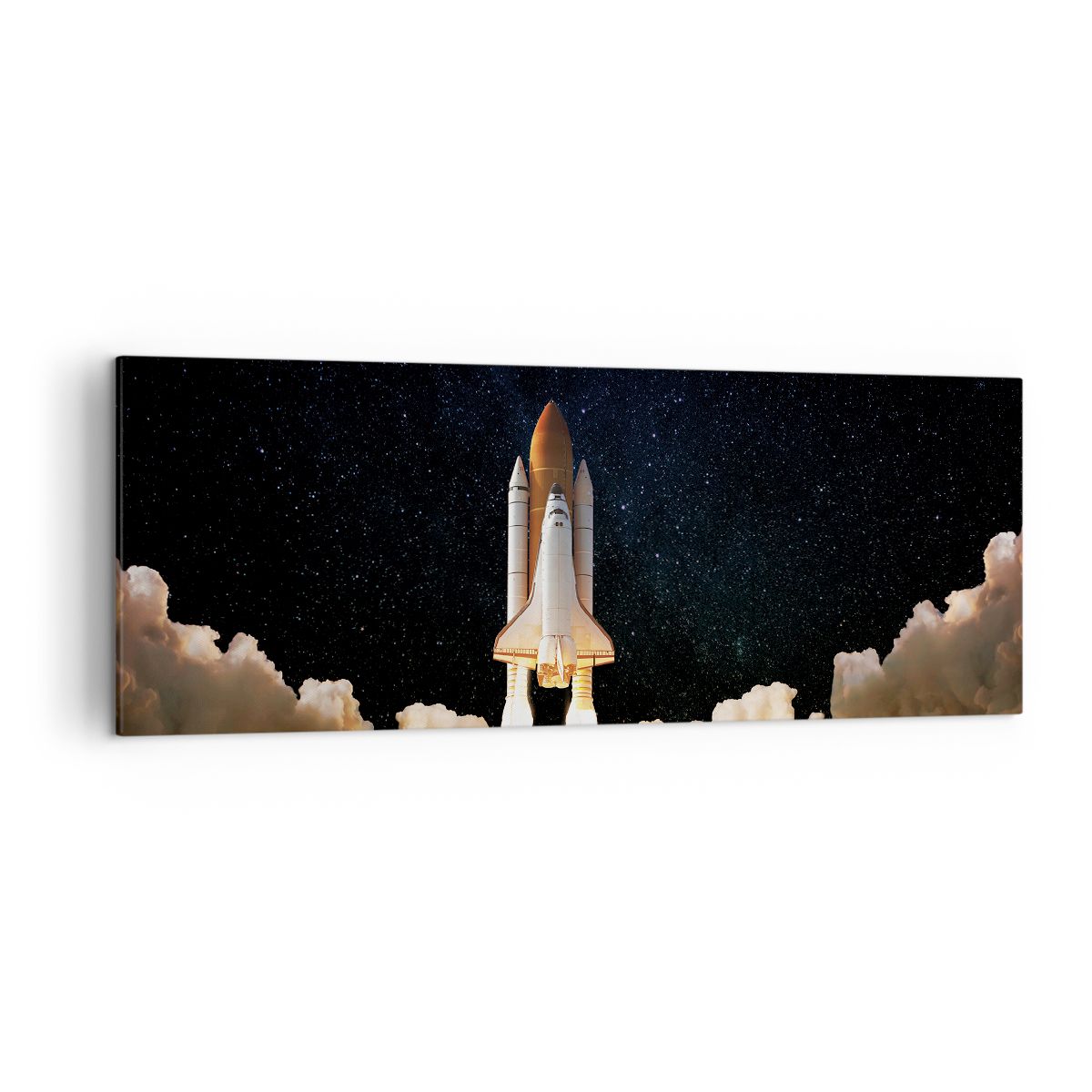 Tableau Toile Fusée Cosmos - Impression 100x40 Cm - Décoration Murale Moderne