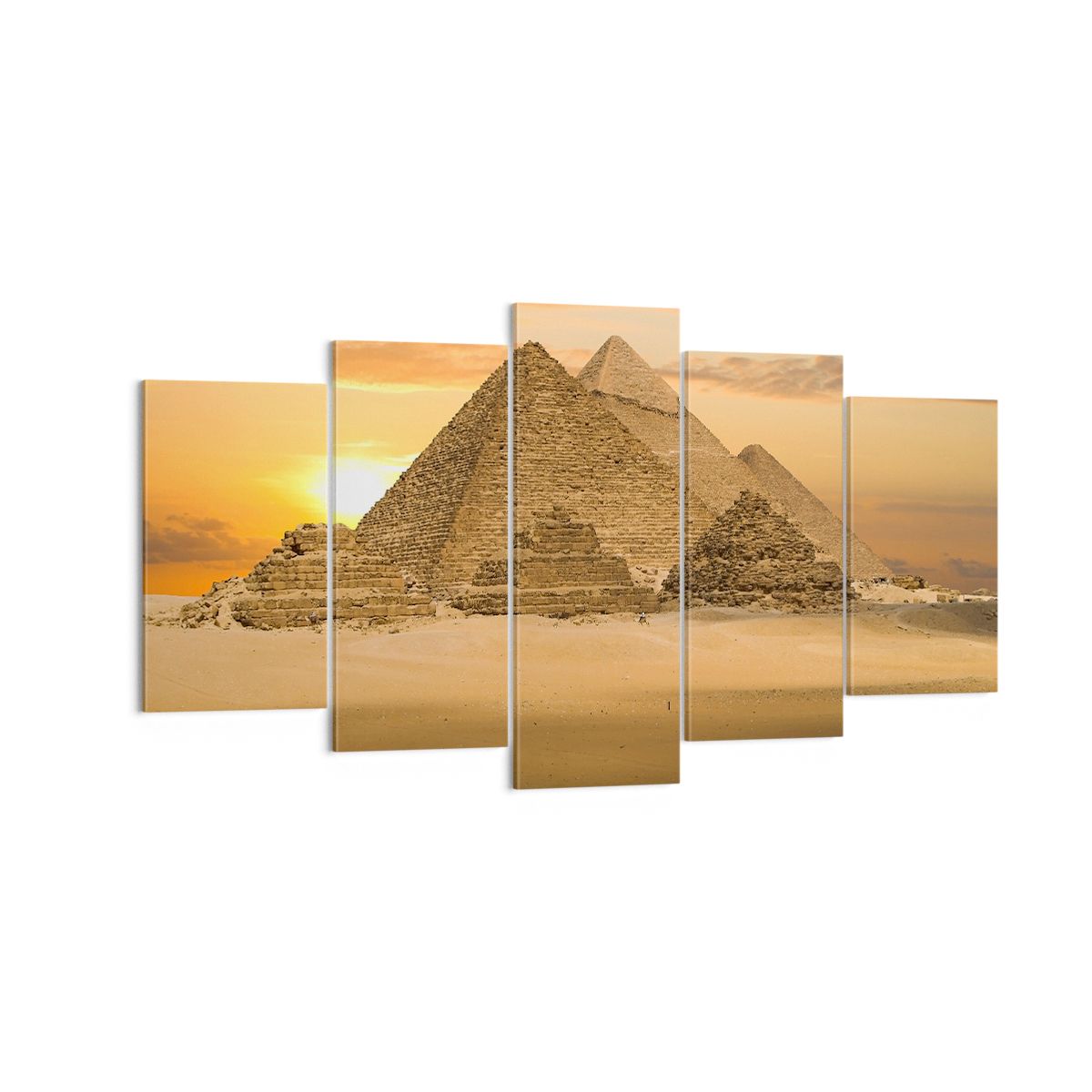 Affiche De Voyage Vintage Égypte - Pyramides Et Repères - Poster Rétro Déco Murale