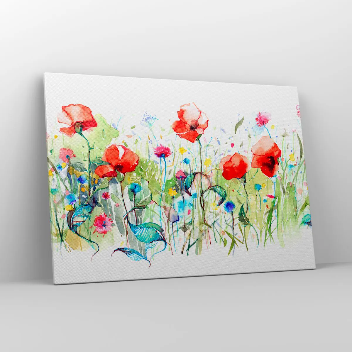 Lærredstryk - Billede på lærred - En blomstrende eng i maj - 100x70 cm