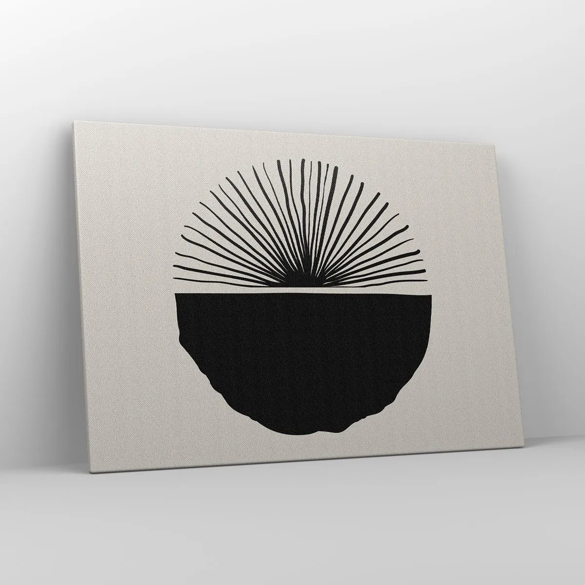 Cuadro sobre lienzo - Impresión de Imagen - Motivo negro minimalista sobre fondo claro. - 100x70cm - Un abanico de posibilidades - Decoración de pared moderna para salón y dormitorio ARTTOR