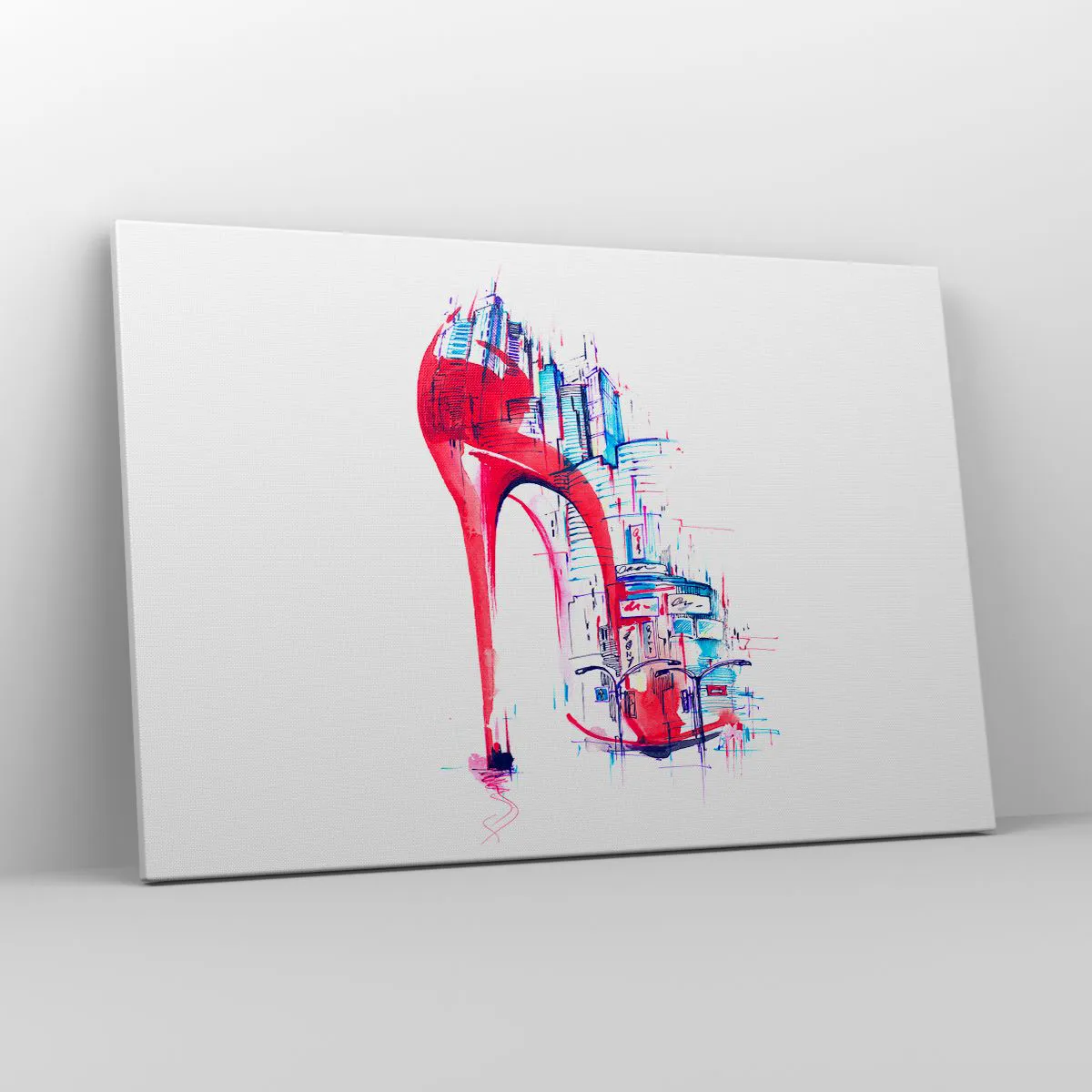 Lærredstryk - Billede på lærred - Elegant kvinde fra storbyen - 120x80 cm