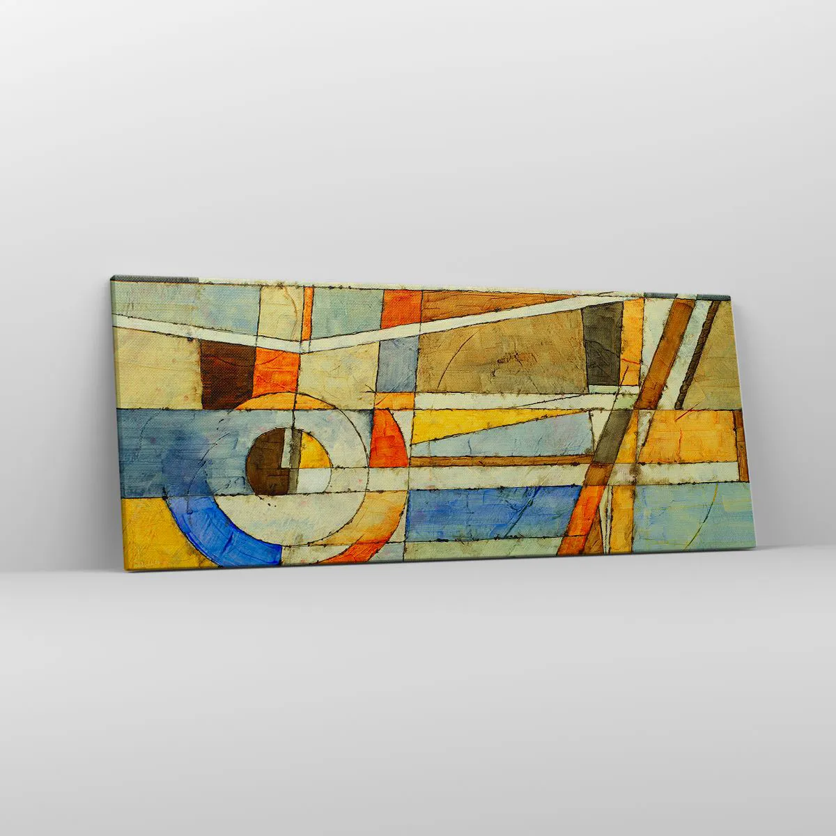 Tablou pe pânză - Cubismul în construcție - 100x40 cm