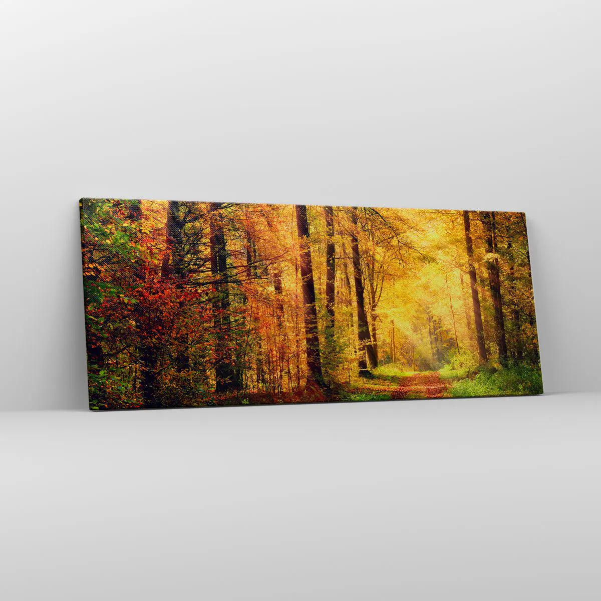 Vászonkép - Erdei, arany csend - 100x40 cm