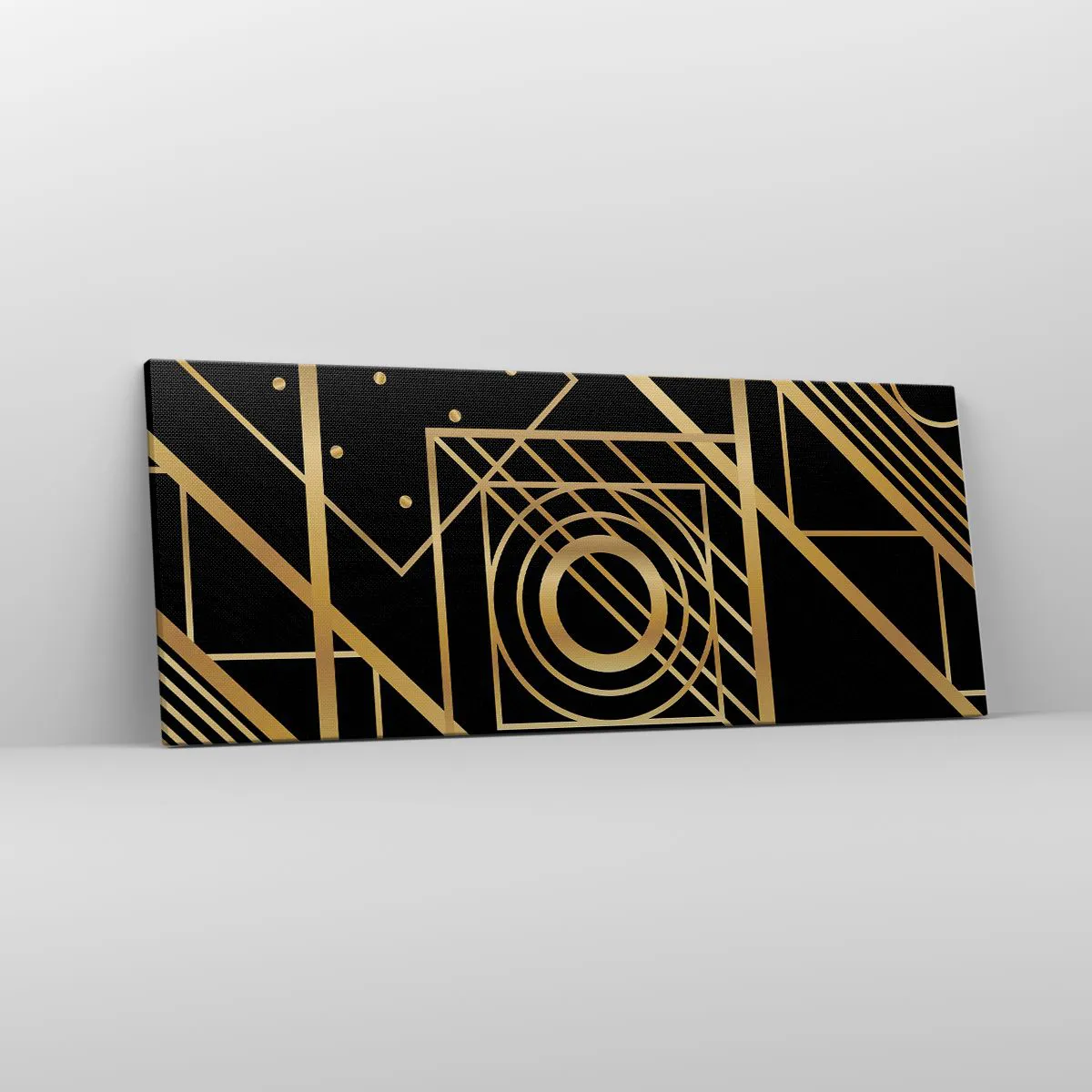 Impression sur toile - Image sur toile - Géométrie en or - 100x40 cm