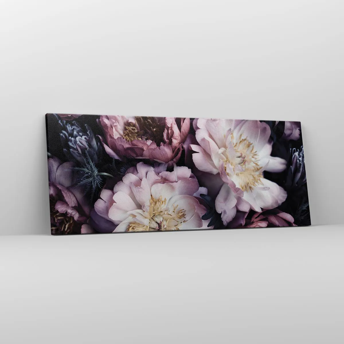 Lærredstryk - Billede på lærred - Gammeldags buket - 100x40 cm