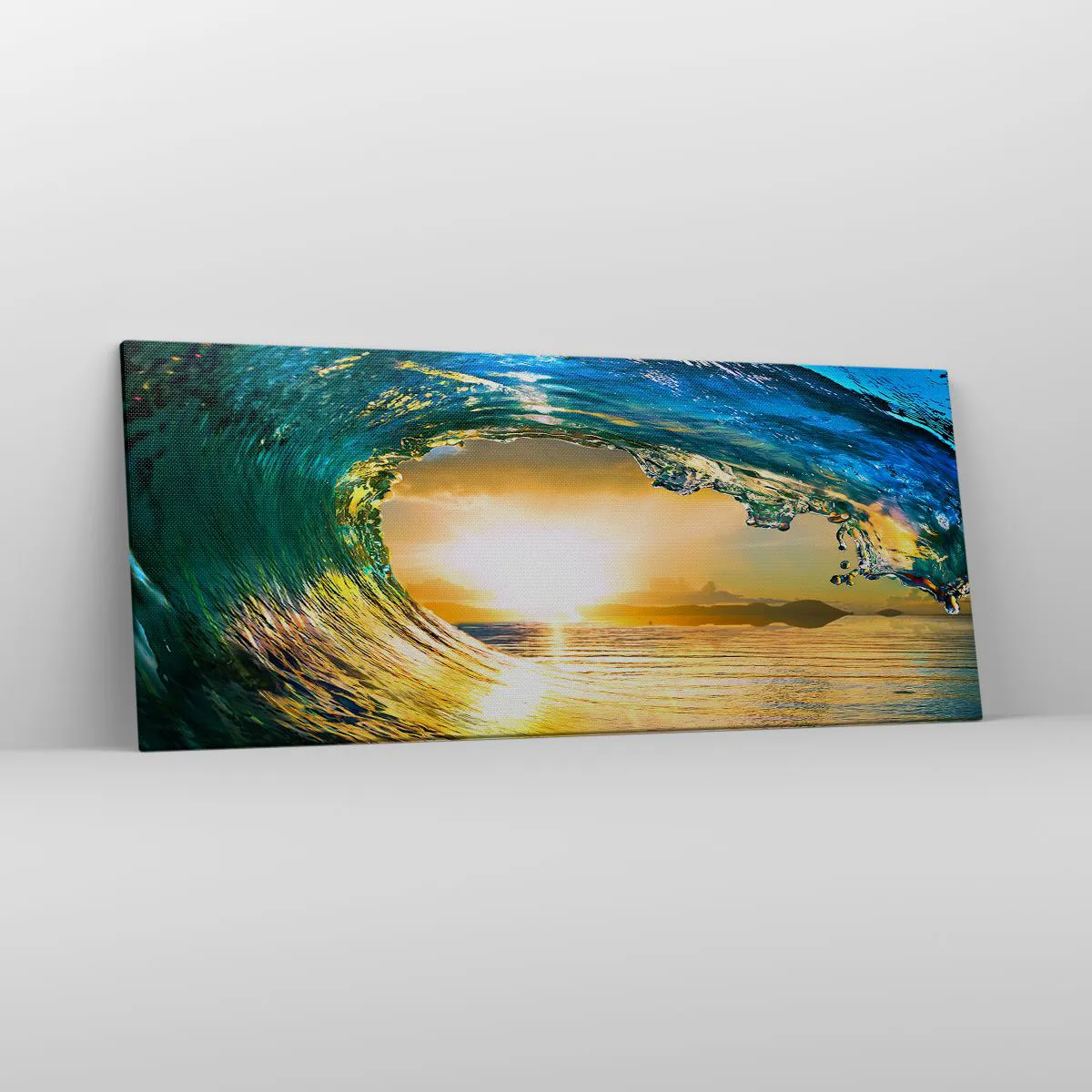 Lærredstryk - Billede på lærred - I smaragdgylden krystal - 120x50 cm