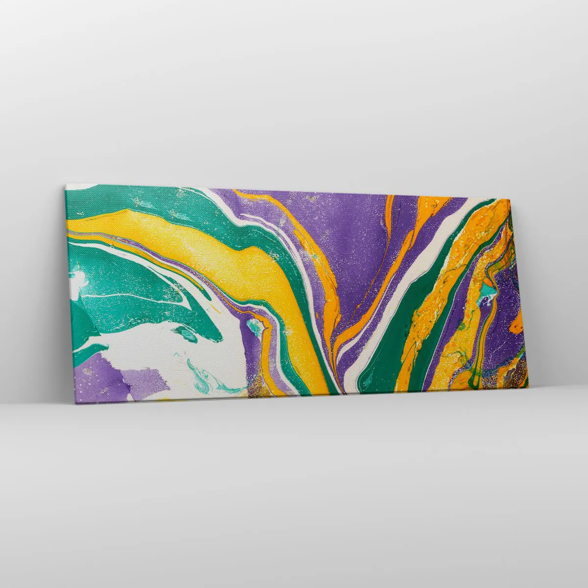 Quadro su tela - Stampe su Tela - Motivo astratto in marmo dai colori vivaci - 120x50cm - Onde di colore - Decorazione murale moderna per soggiorno e camera da letto ARTTOR