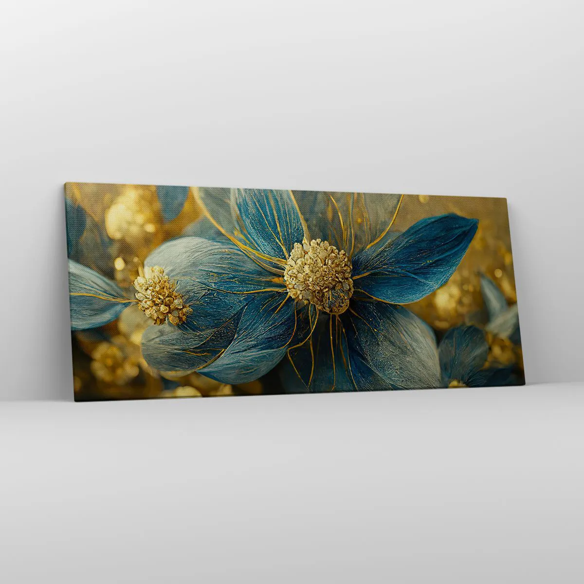 Quadro em tela - Florescer com ouro - 120x50 cm