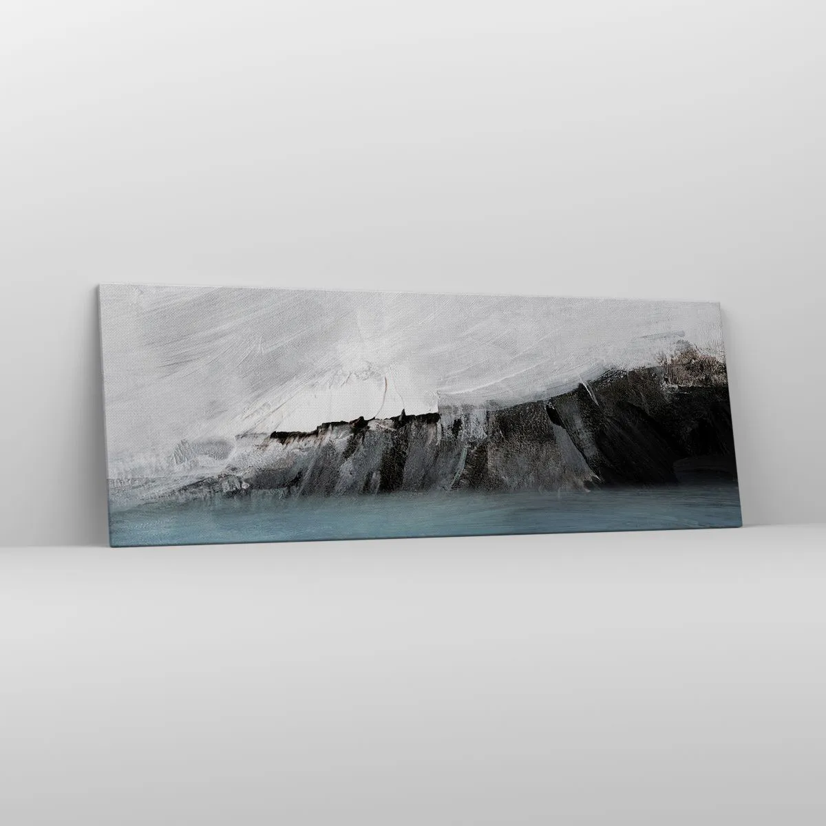 Canvastavla - Bild på duk - Vatten - jord: en krock mellan elementen - 140x50 cm