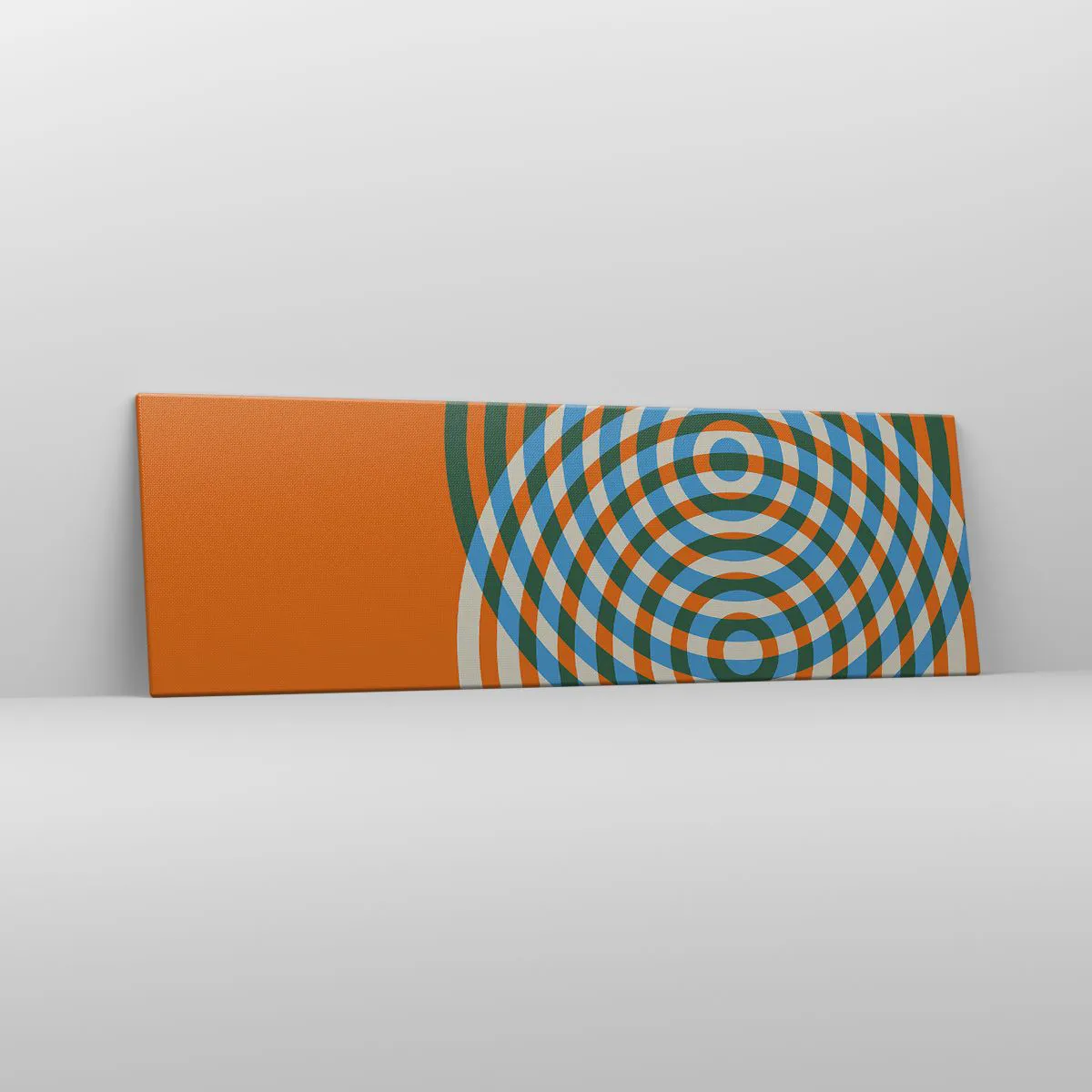 Quadro em tela - Variação circular abstrata - 160x50 cm