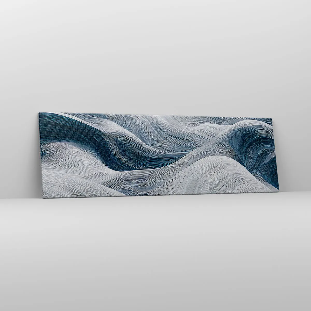 Canvas picture - White and Blue Waves - 160x50 cm