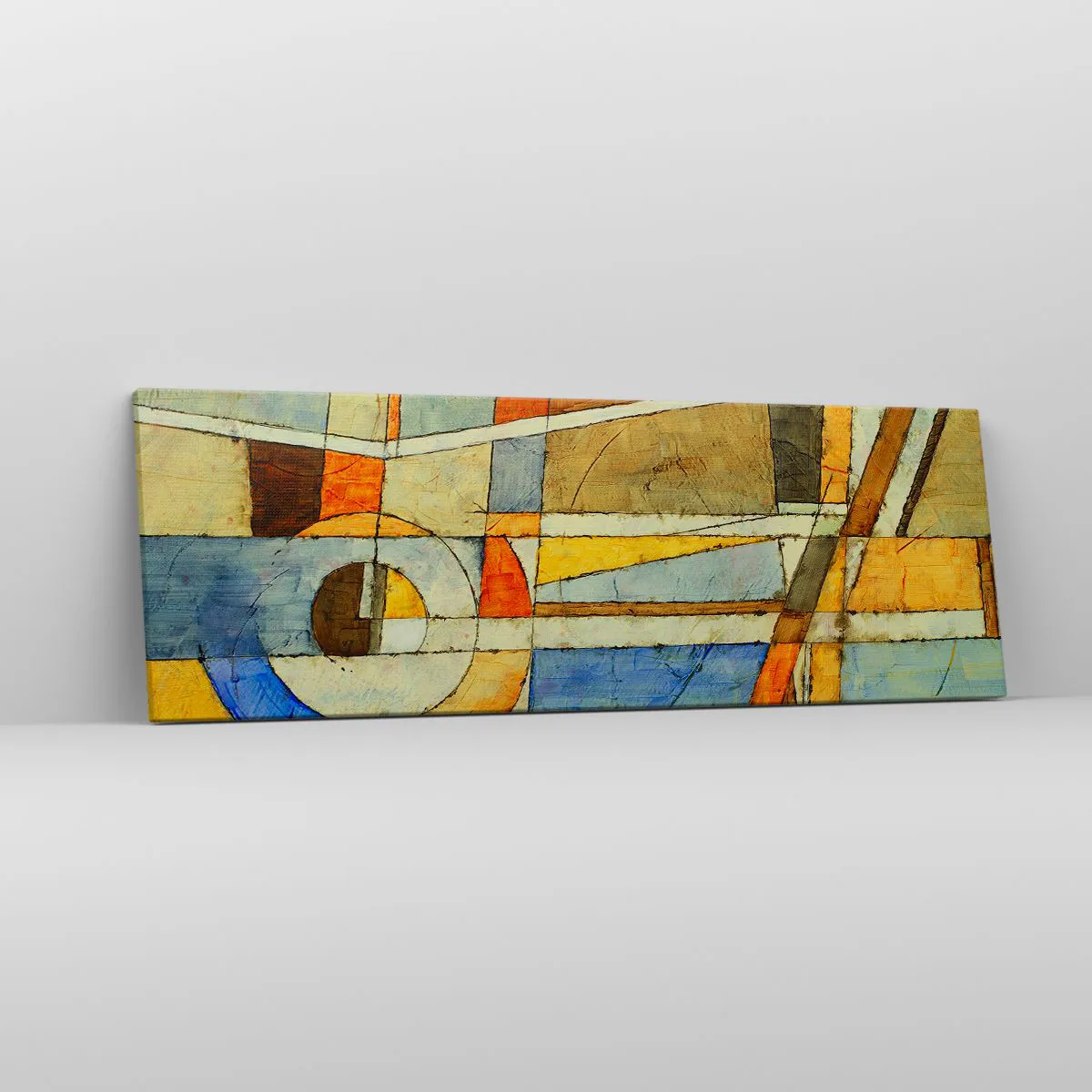 Tablou pe pânză - Cubismul în construcție - 90x30 cm