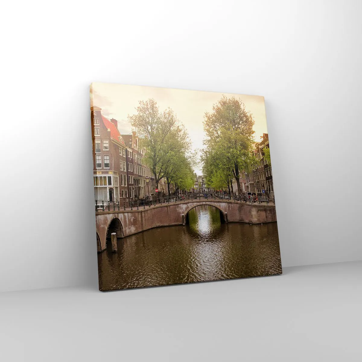 Bild auf Leinwand - Leinwandbild - Mit dem Boot oder mit dem Fahrrad? - 30x30 cm