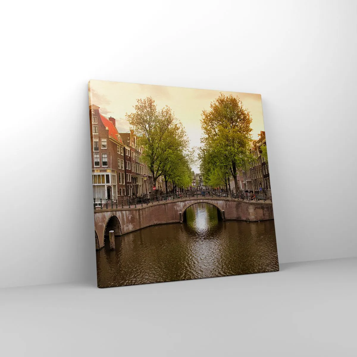 Bild auf Leinwand - Leinwandbild - Mit dem Boot oder mit dem Fahrrad? - 40x40 cm