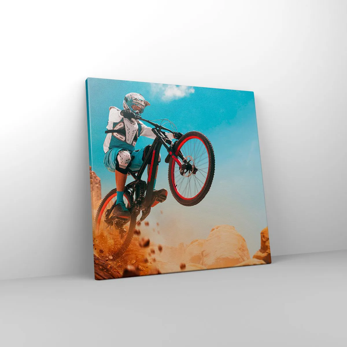 Quadro em tela - Loucura demoníaca da bicicleta - 40x40 cm