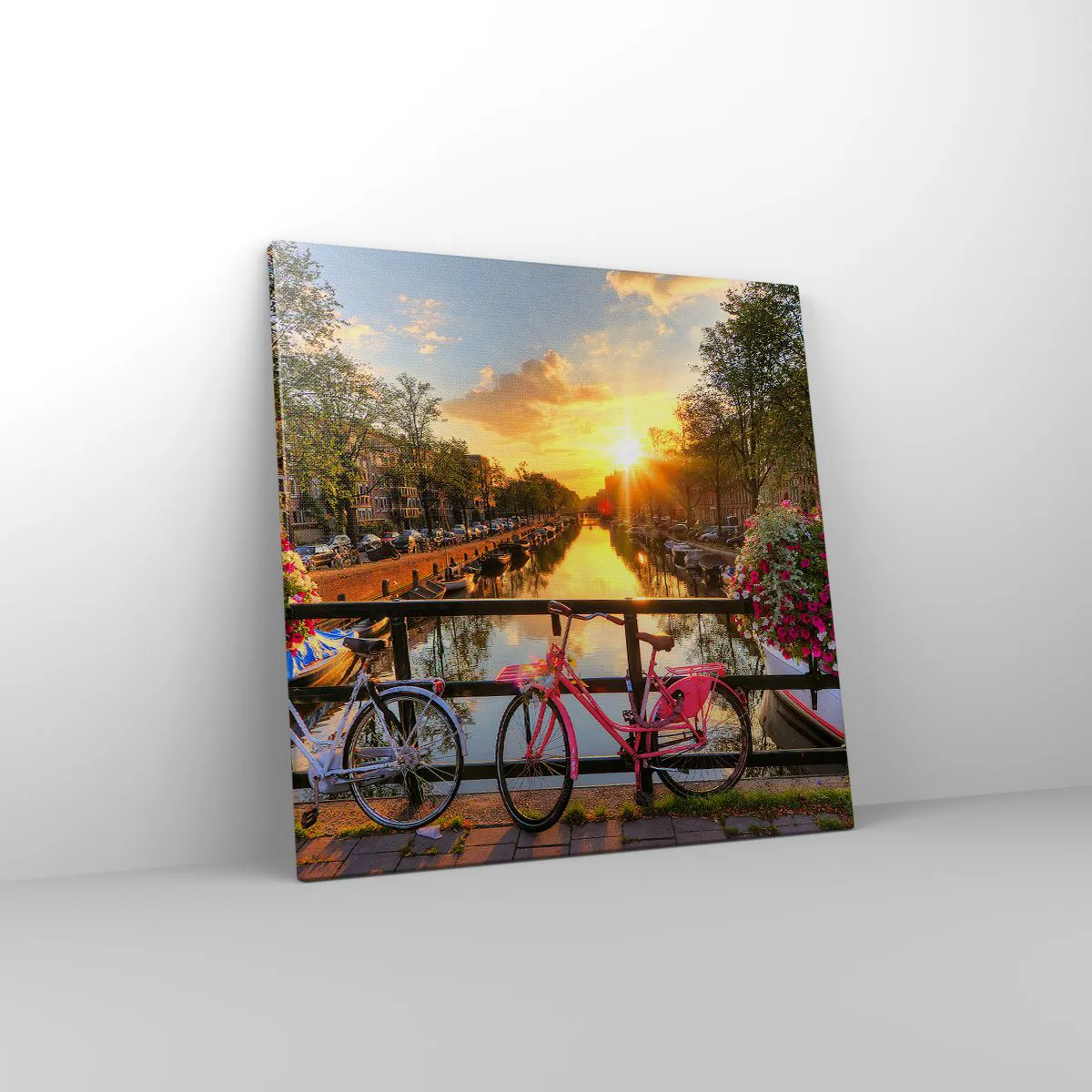 Canvas picture - Spring Morning in Amsterdam - 50x50 cm