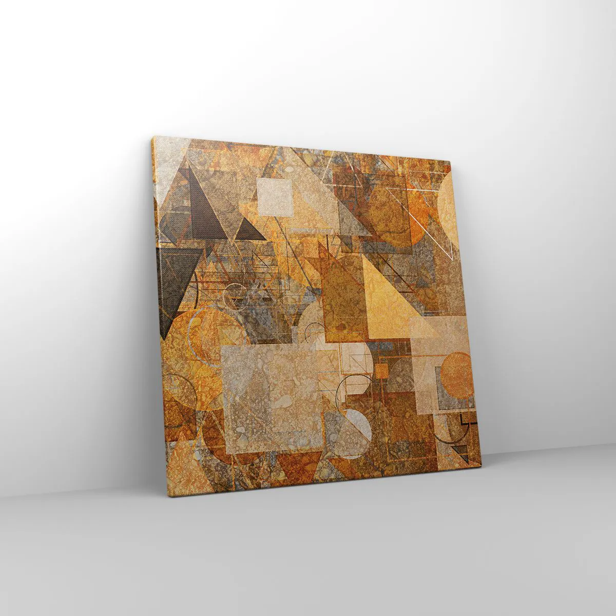 Lærredstryk - Billede på lærred - Kubistisk bronzeundersøgelse - 50x50 cm