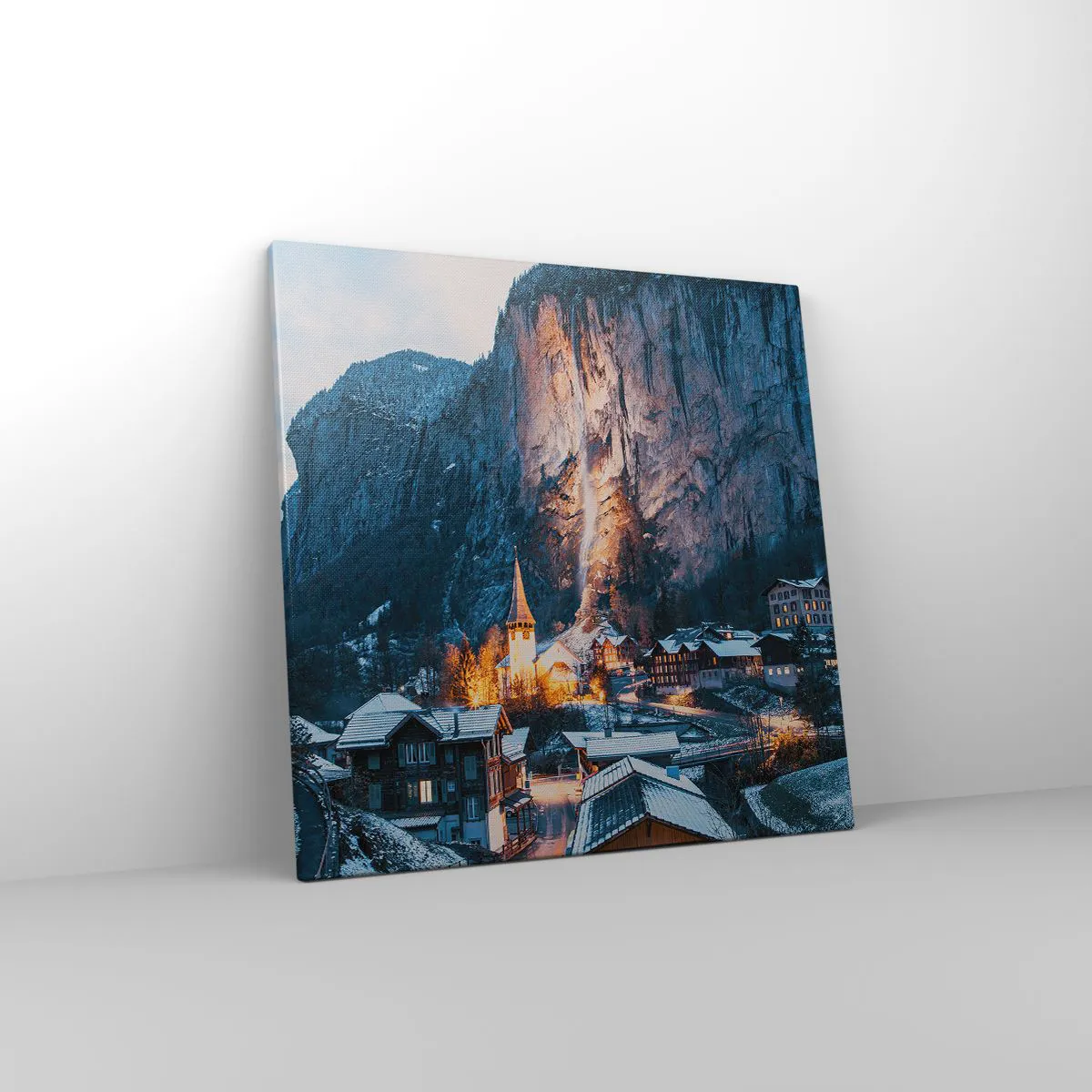 Lærredstryk - Billede på lærred - Vinterens lysende ånd - 50x50 cm