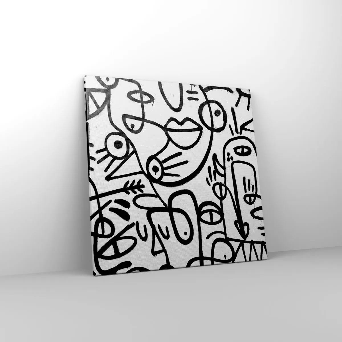 Lærredstryk - Billede på lærred - Ansigter og luftspejlinger - 50x50 cm