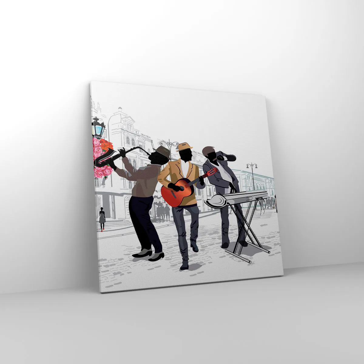 Cuadro sobre lienzo - Impresión de Imagen - Música de la calle - 60x60 cm