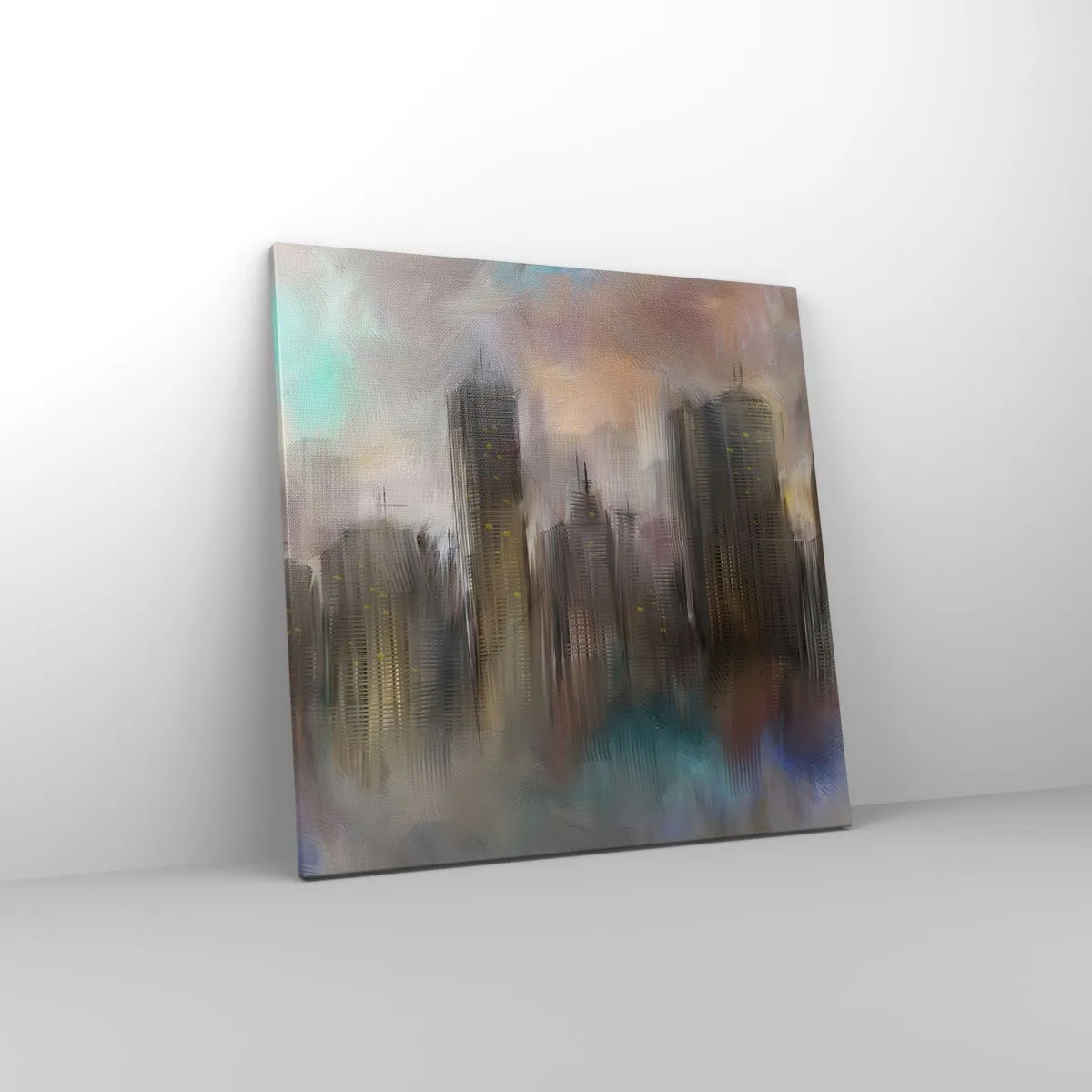 Impression sur toile - Image sur toile - Une composition d'acier, de pierre et de brouillard - 60x60 cm