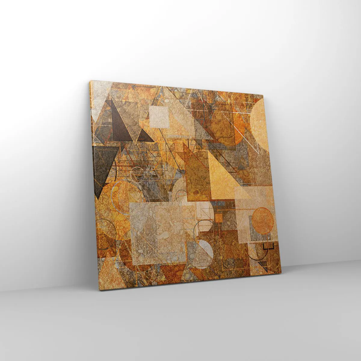 Obraz na plátně - Kubistická bronzová studie - 60x60 cm