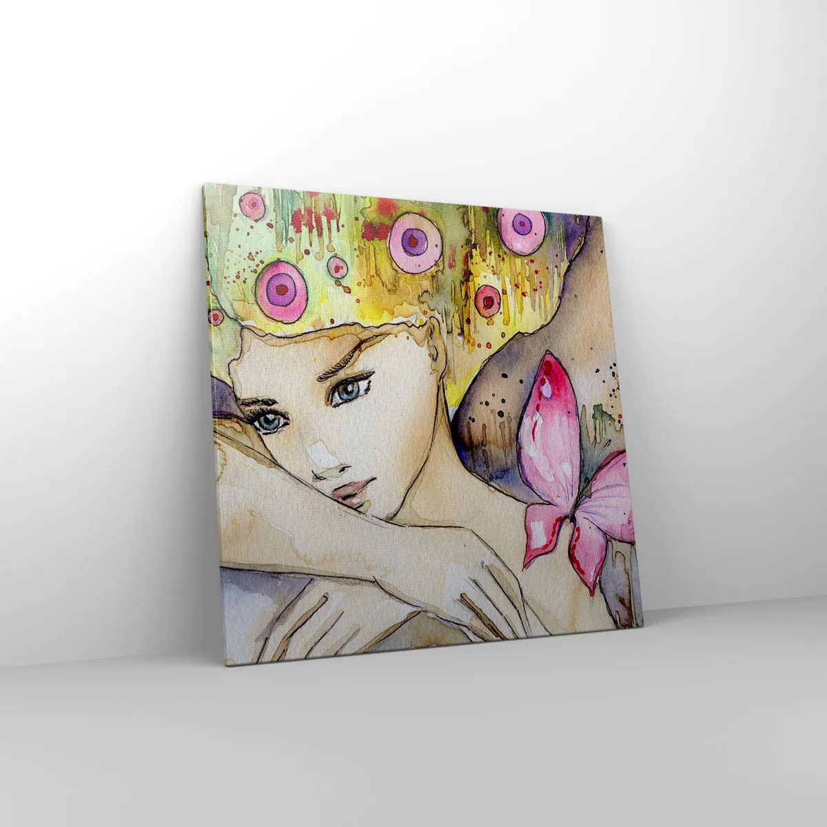 Schilderen op canvas - Vlinderprinses - 70x70 cm