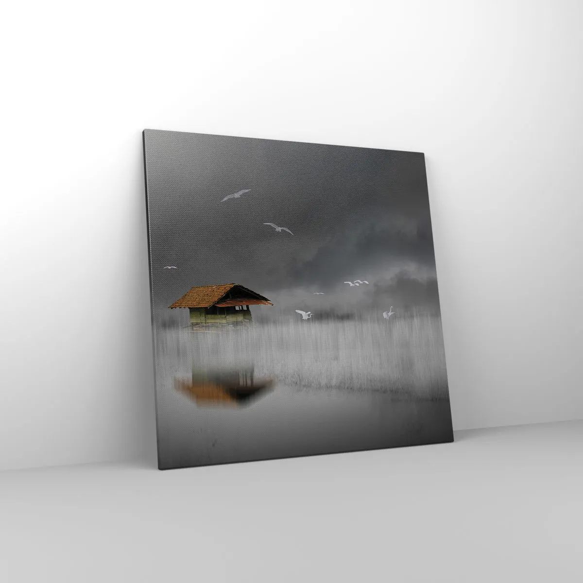 Obraz na płótnie - Schronienie przed deszczem - 70x70 cm