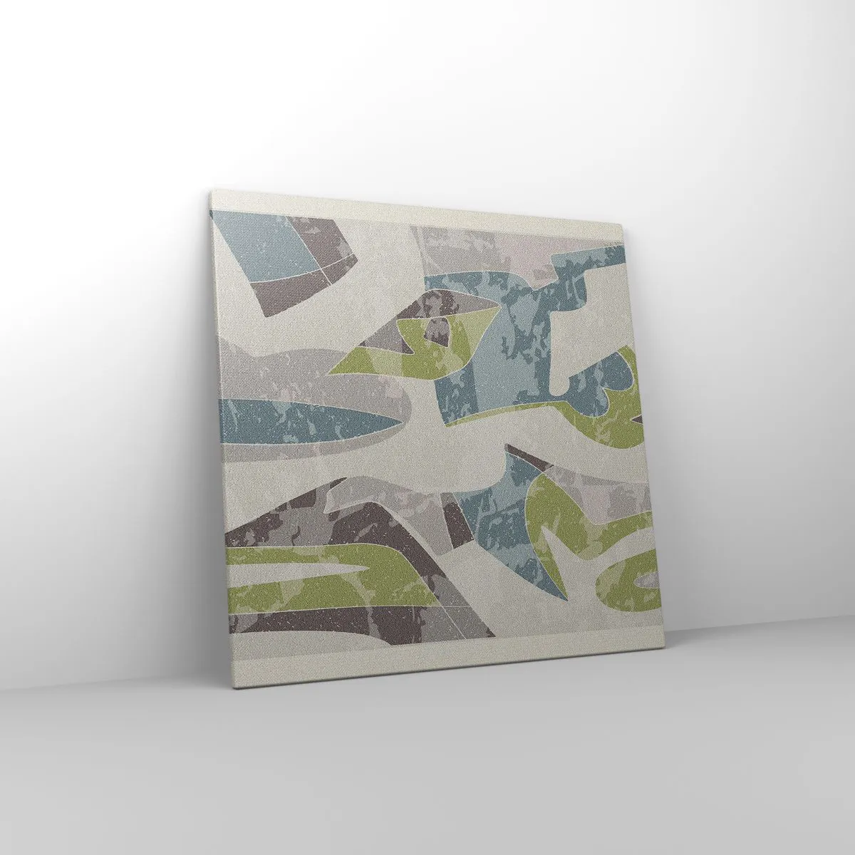 Lærredstryk - Billede på lærred - Komposition bag glas - 70x70 cm