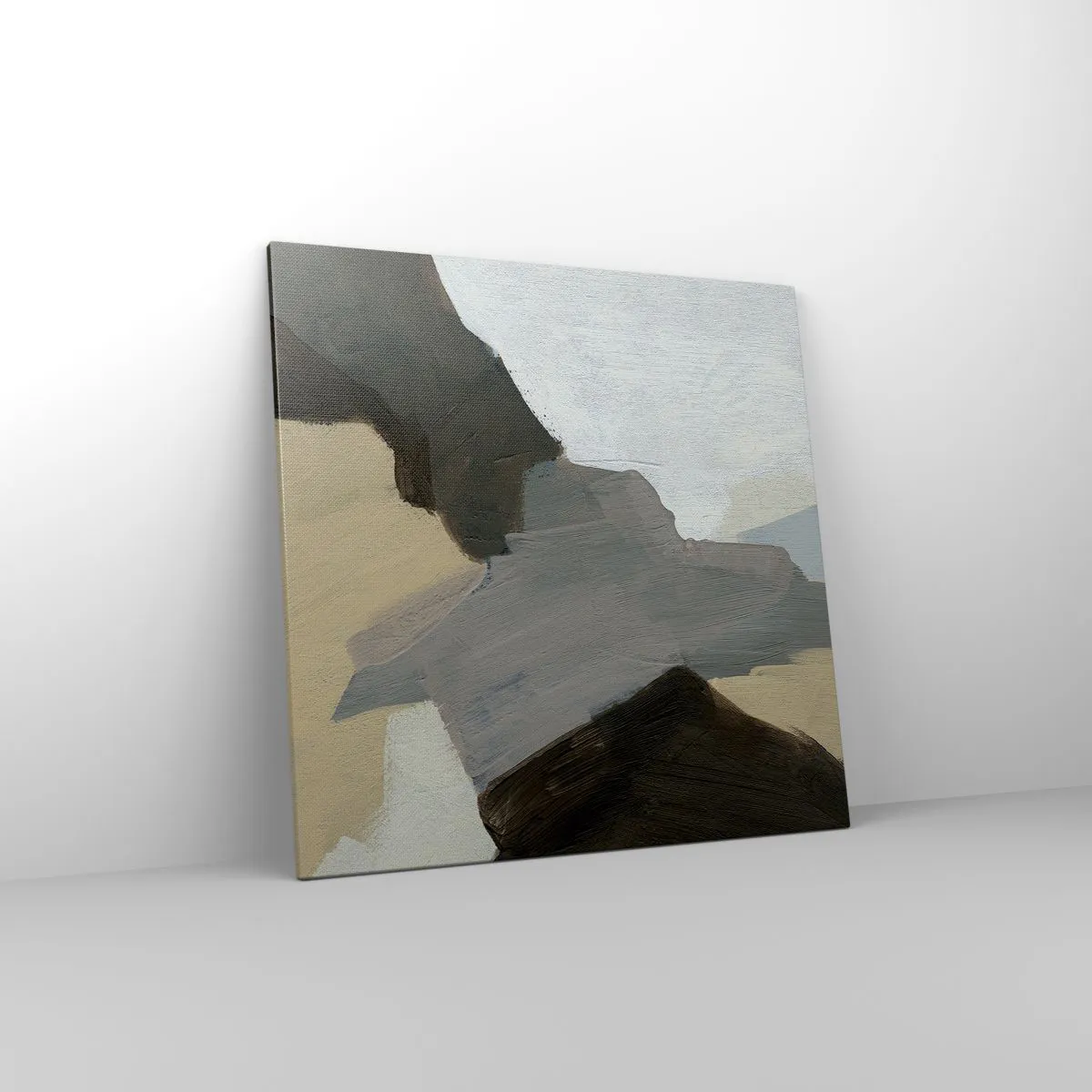 Impression sur toile - Image sur toile - Abstraction : le carrefour du gris - 70x70 cm