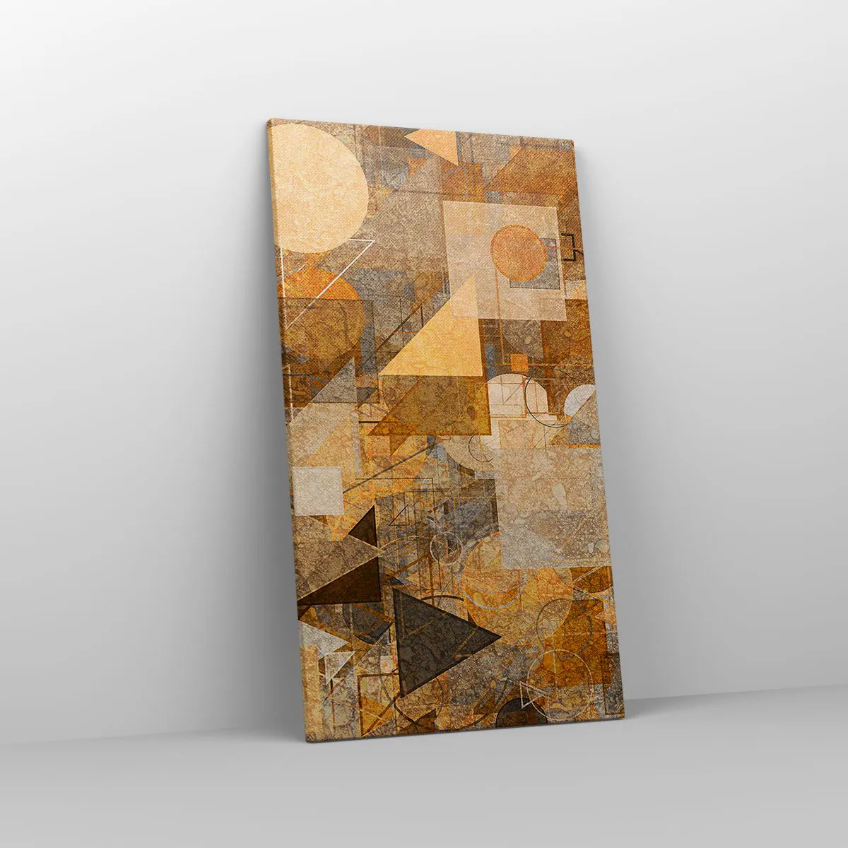 Lærredstryk - Billede på lærred - Kubistisk bronzeundersøgelse - 45x80 cm