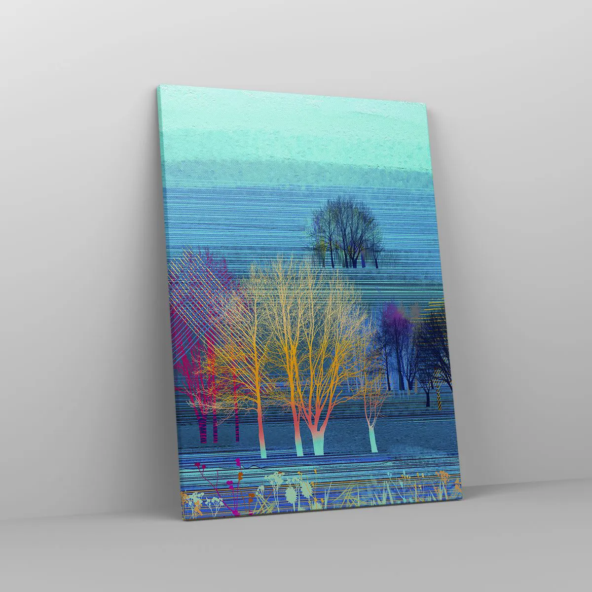 Lærredstryk - Billede på lærred - Et vidtstrakt landskab - 50x70 cm