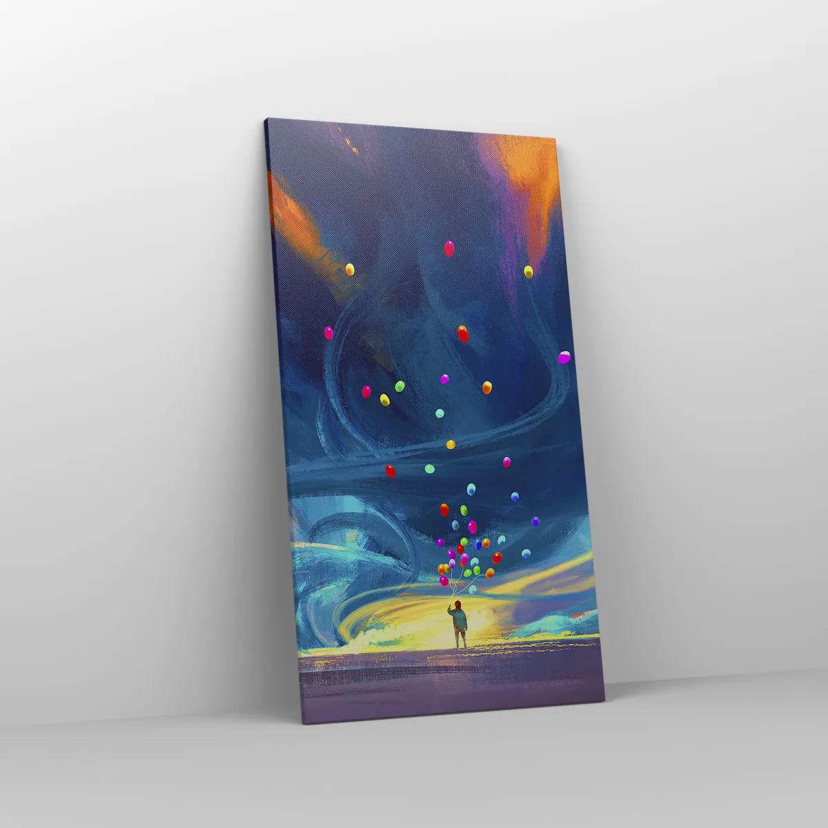 Cuadro sobre lienzo - Impresión de Imagen - En un viento azul - 55x100 cm