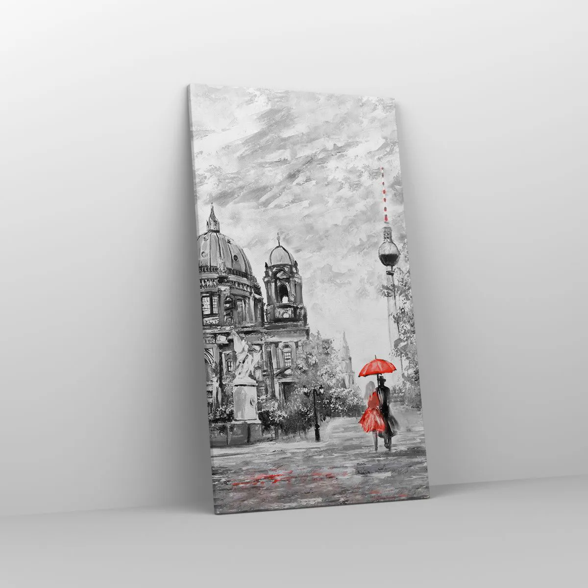 Lærredstryk - Billede på lærred - Møde i Berlin - 55x100 cm