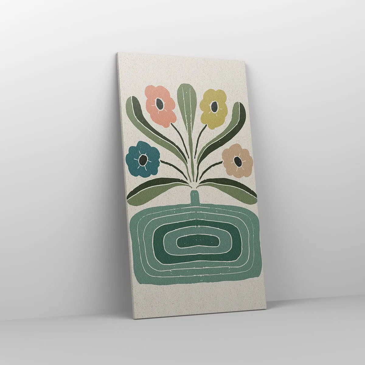 Quadro em tela - Buquê simétrico - 55x100 cm