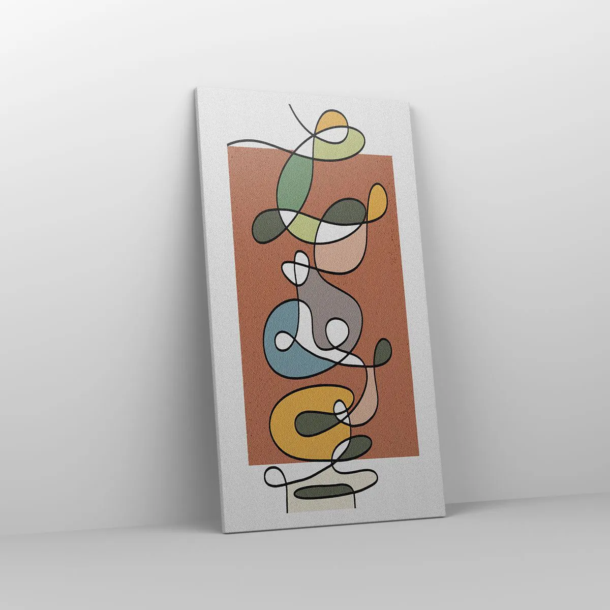 Canvastavla - Bild på duk - Abstraktion: en färgglad dans - 55x100 cm