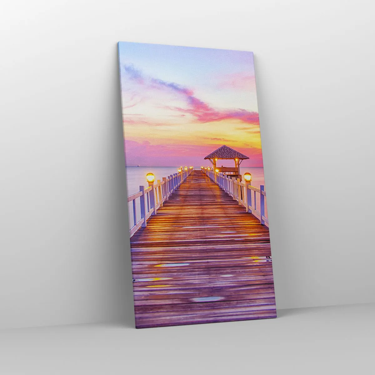 Canvas picture - Lilac and Gold Silence of an Evening - 65x120 cm