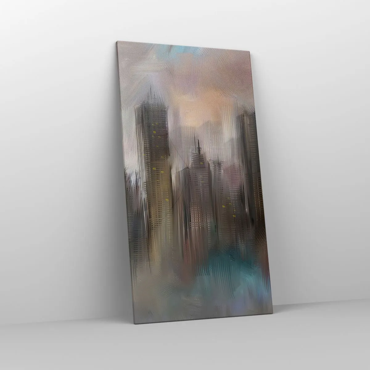 Canvas picture - Composition of Steel, Stone and Fog - 65x120 cm