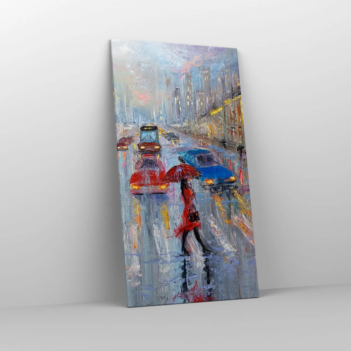 Quadro su tela - Stampe su Tela - Pomeriggio di pioggia in città - 65x120 cm