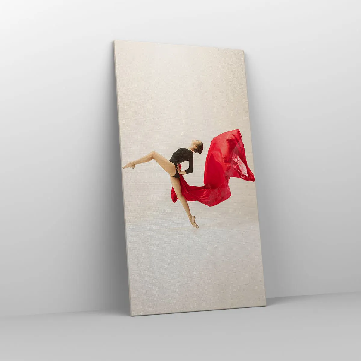 Lærredstryk - Billede på lærred - Rød og sort - 65x120 cm