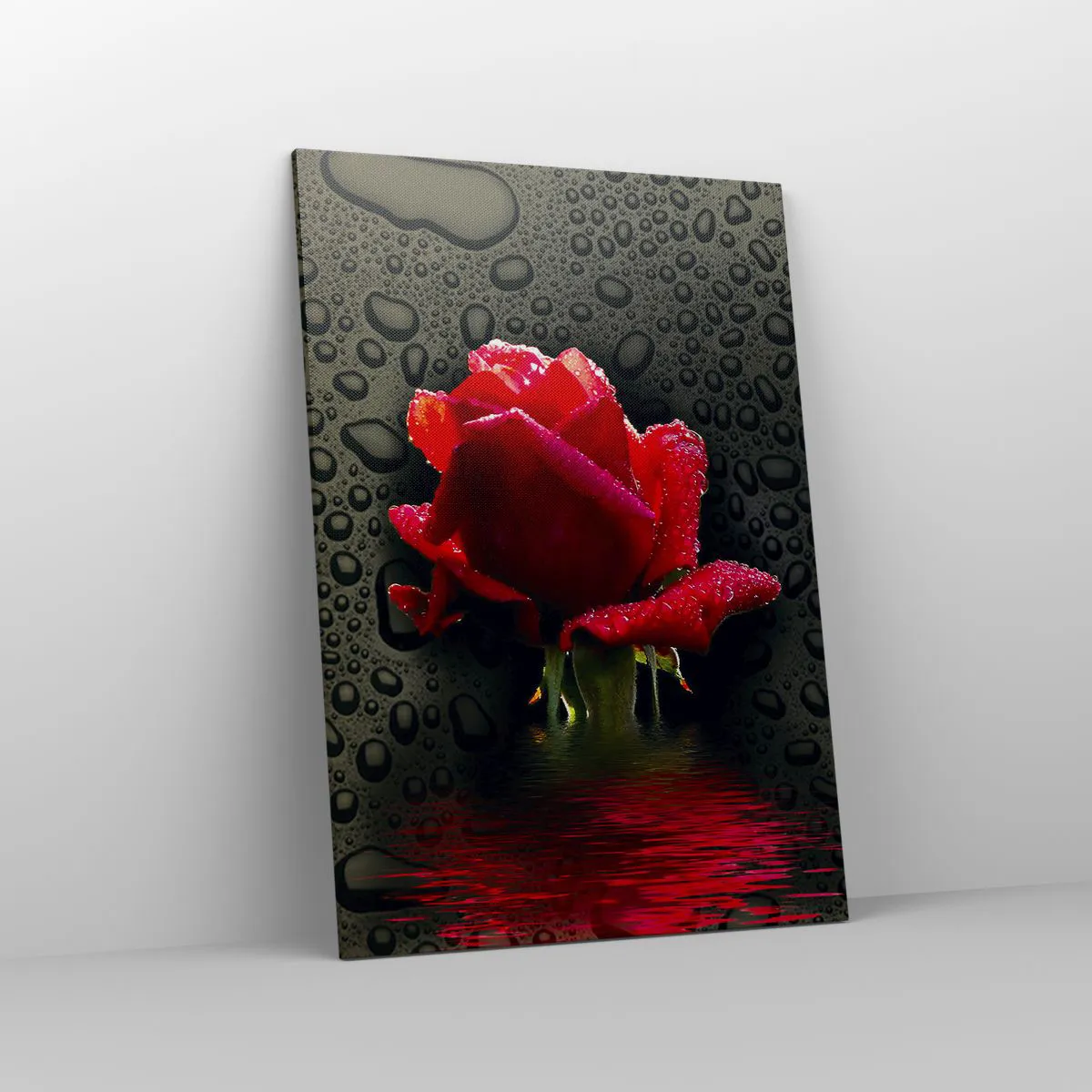 Canvastavla - Bild på duk - Röd och svart - 70x100 cm