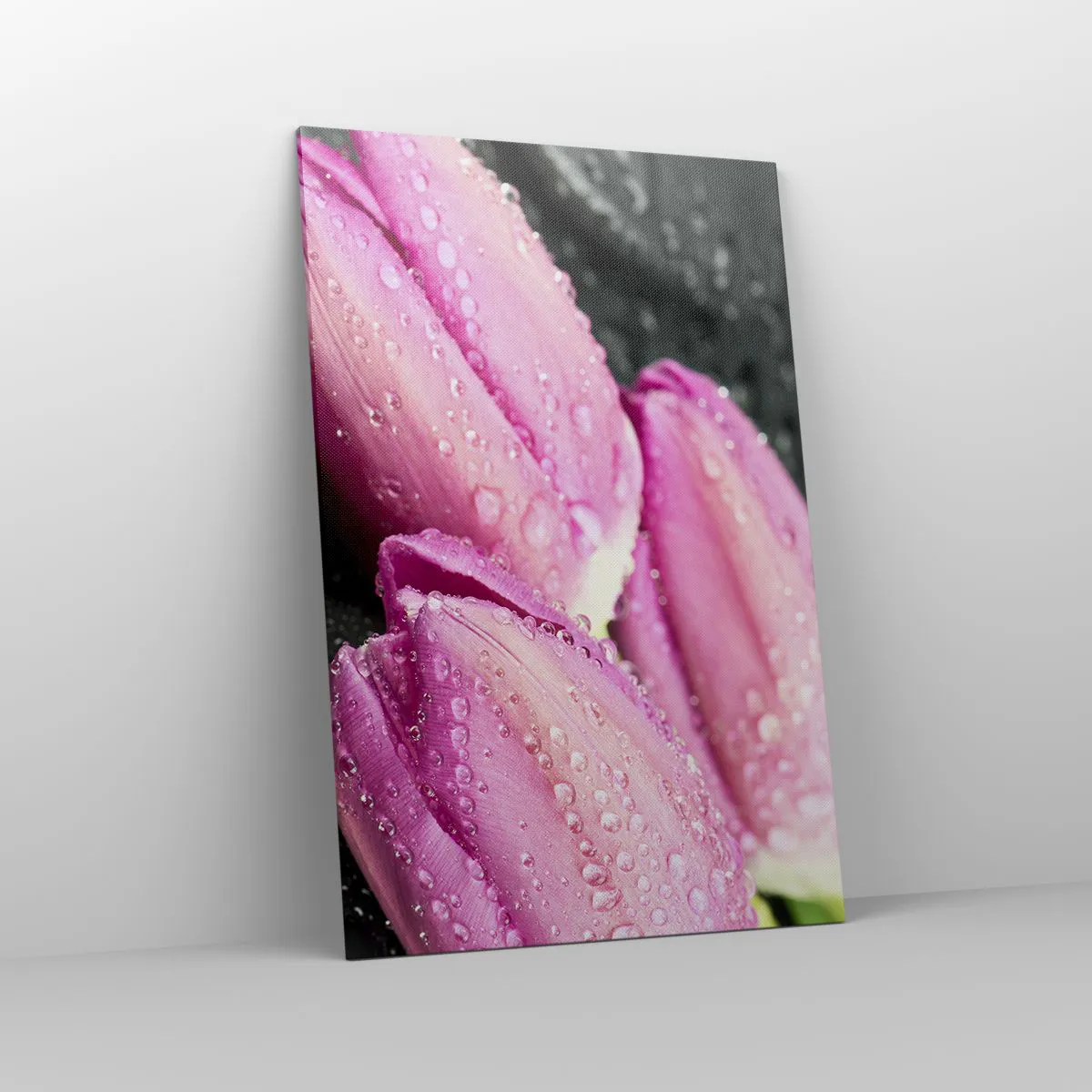 Canvastavla - Bild på duk - Tre i lila färg på en sten - 80x120 cm