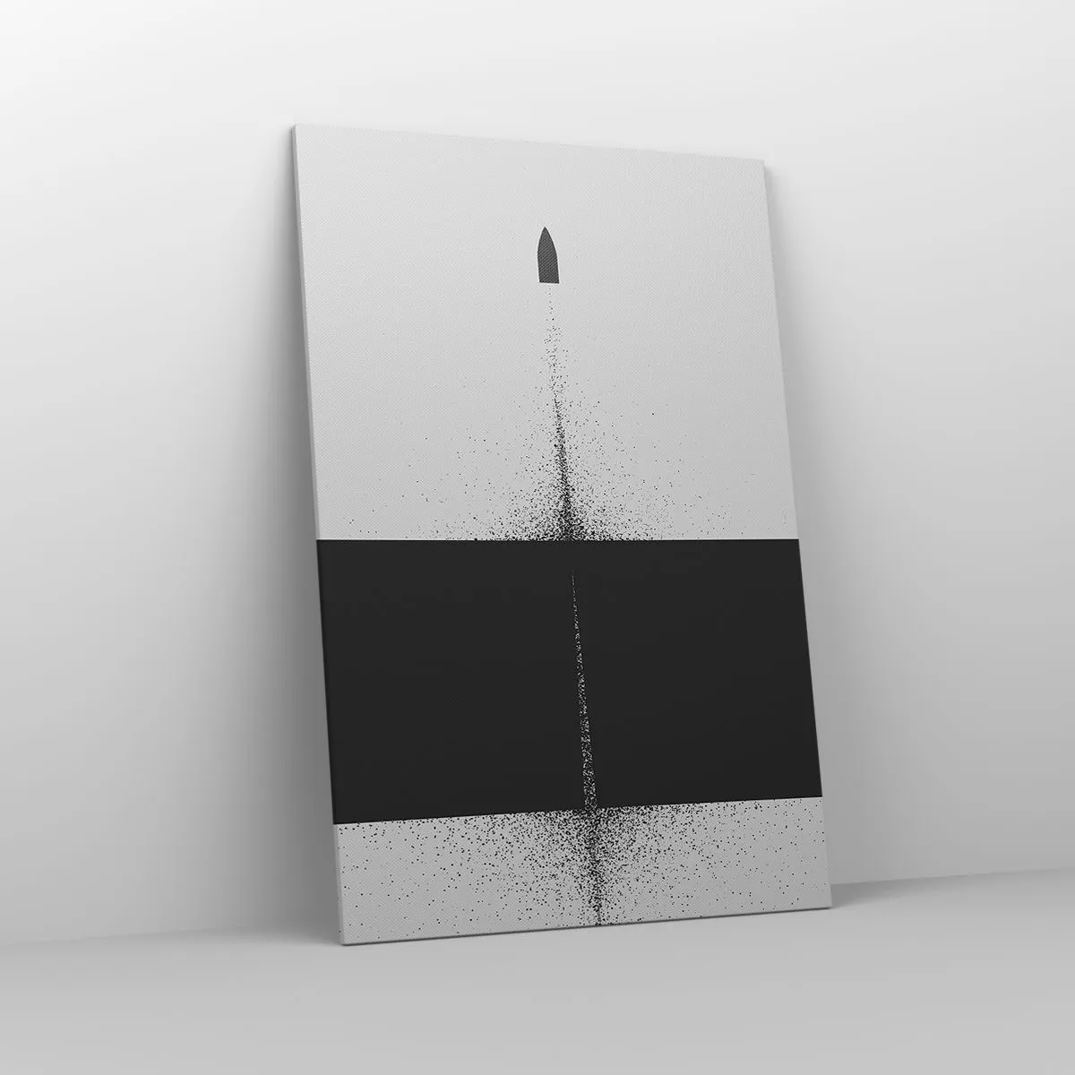 Impression sur toile - Image sur toile - Un projectile symbolique dans un style minimaliste et abstrait. - 80x120cm - Droit au but - Décoration murale moderne pour le salon et la chambre ARTTOR