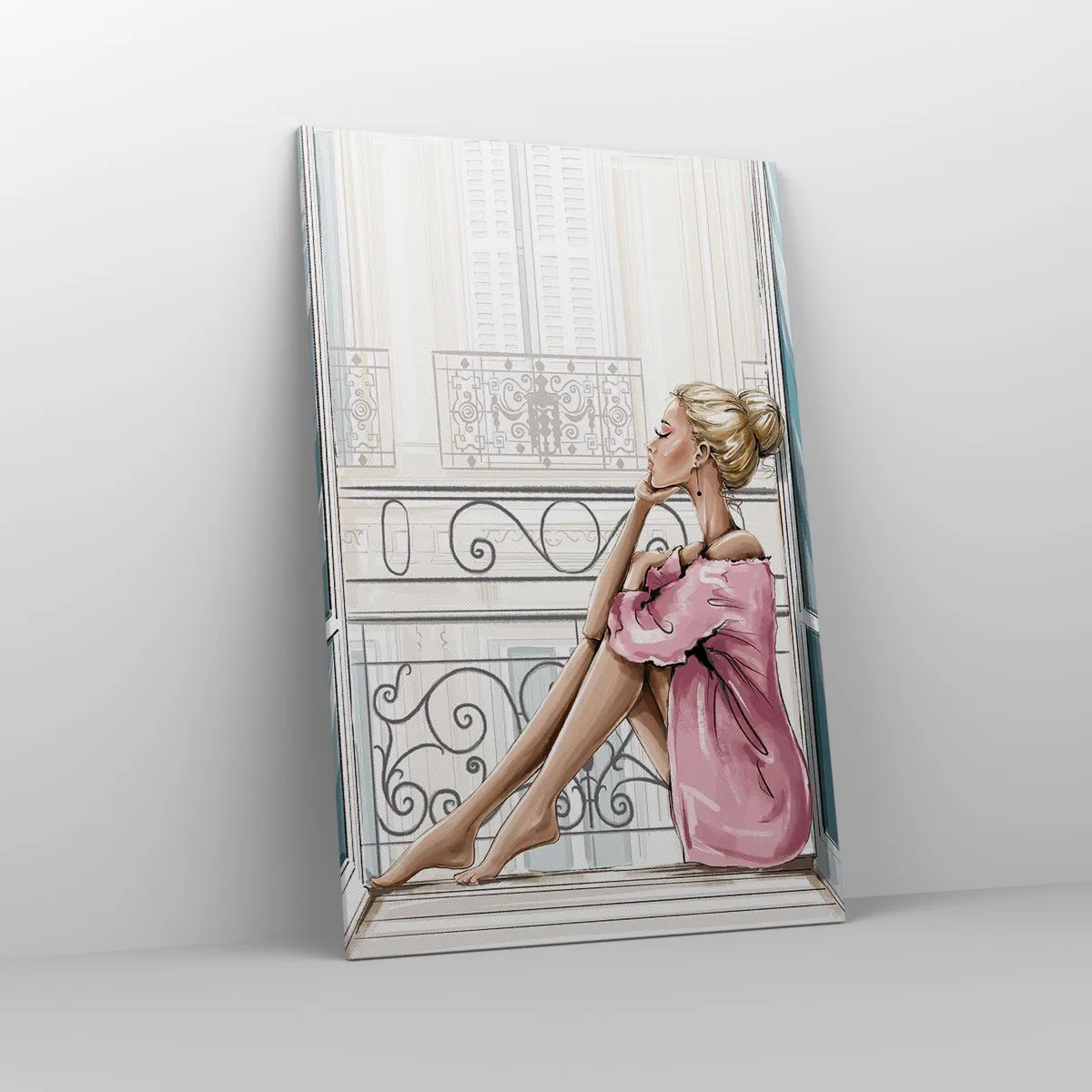 Lærredstryk - Billede på lærred - Parisisk morgen - 80x120 cm