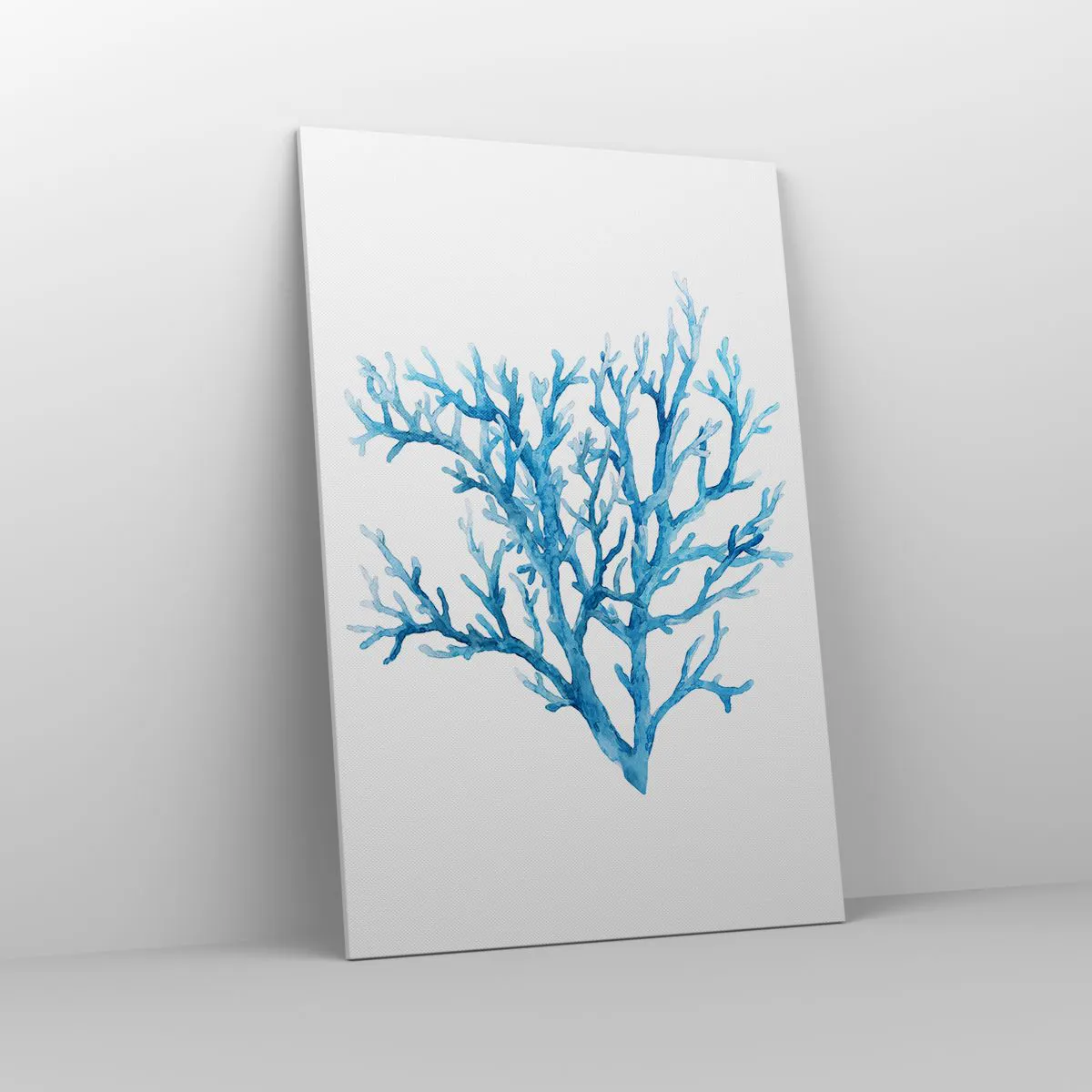 Quadro su tela - Stampe su Tela - Corallo blu su sfondo bianco con un tocco minimalista - 80x120cm - Filigrana marina - Decorazione murale moderna per soggiorno e camera da letto ARTTOR