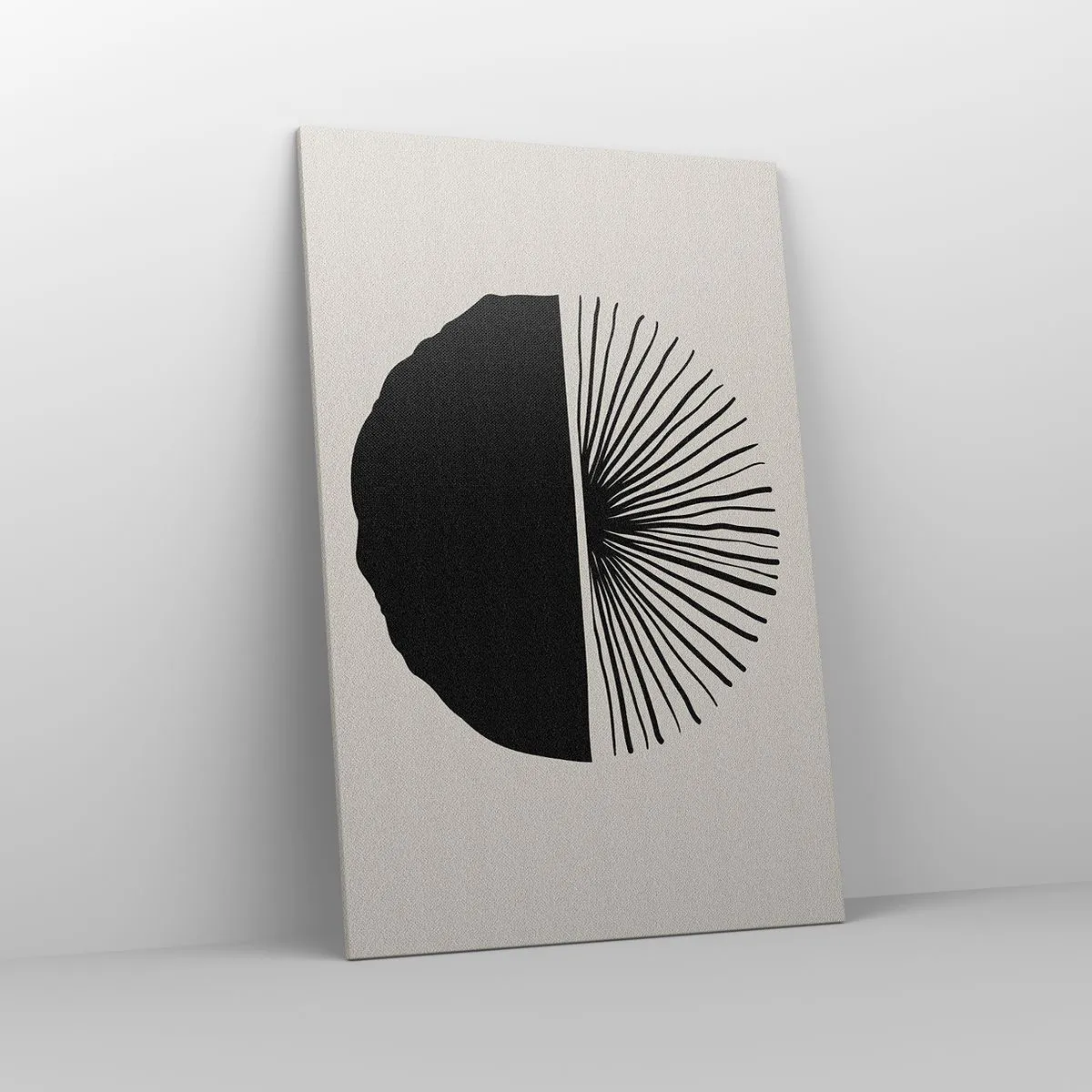 Cuadro sobre lienzo - Impresión de Imagen - Motivo negro minimalista sobre fondo claro. - 80x120cm - Un abanico de posibilidades - Decoración de pared moderna para salón y dormitorio ARTTOR