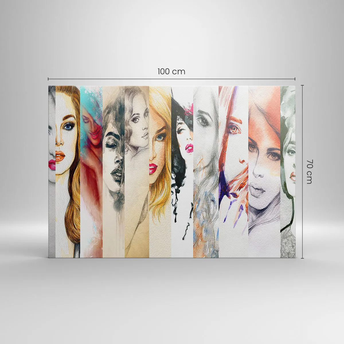 Obraz na płótnie - Kolekcja portretów kobiet w różnych artystycznych stylach - 100x70cm - I zawsze to TY - Nowoczesna dekoracja ścienna do salonu, kuchni i sypialni ARTTOR