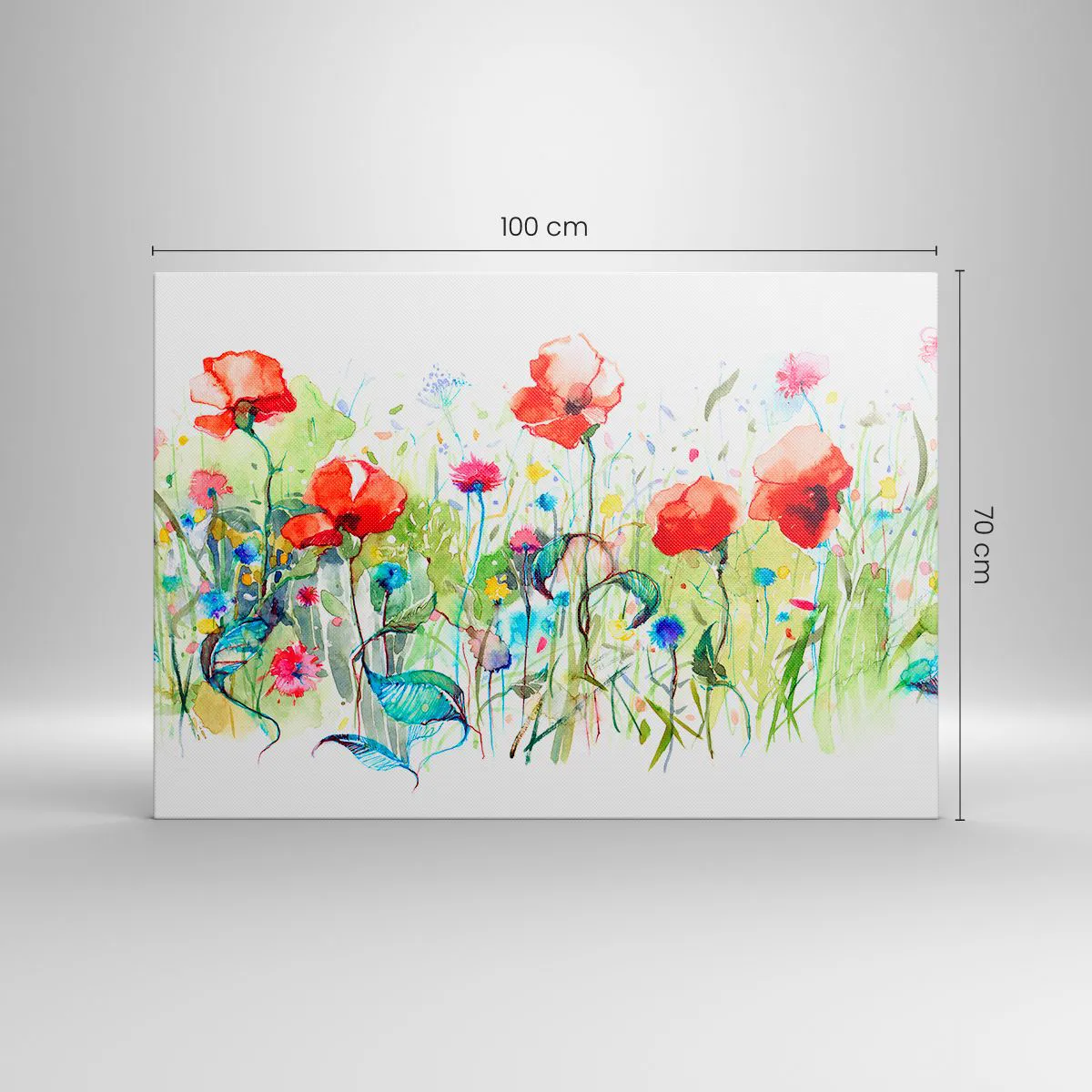 Lærredstryk - Billede på lærred - En blomstrende eng i maj - 100x70 cm